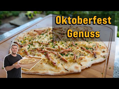 Oktoberfest-Flammkuchen: Leberkäse und Lauch im Wiesn-Style!