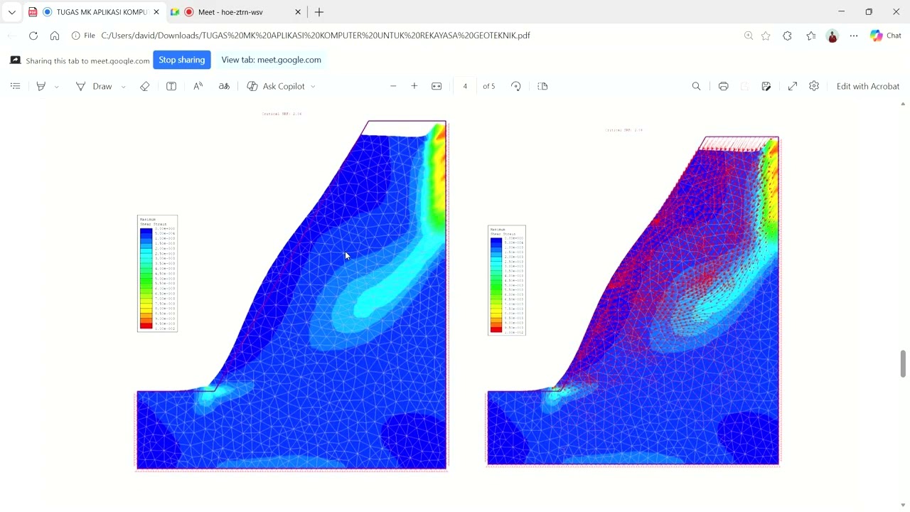 TUGAS MK APLIKASI KOMPUTER UNTUK REKAYASA GEOTEKNIK pdf and 1 more page   Personal   Microsoft​ Edge