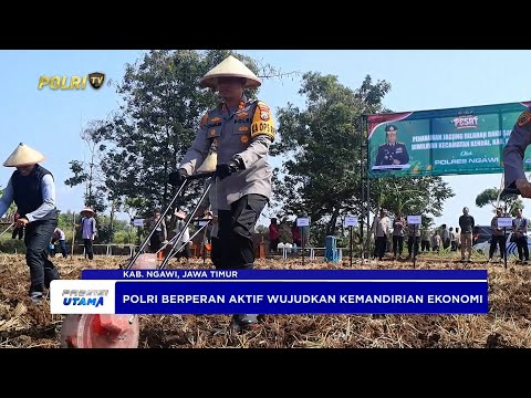 POLRES NGAWI TANAM JAGUNG DI DESA KENDAL DUKUNG KETAHANAN PANGAN