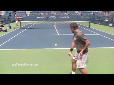 Wawrinka v. Lopez 2013 USO practice