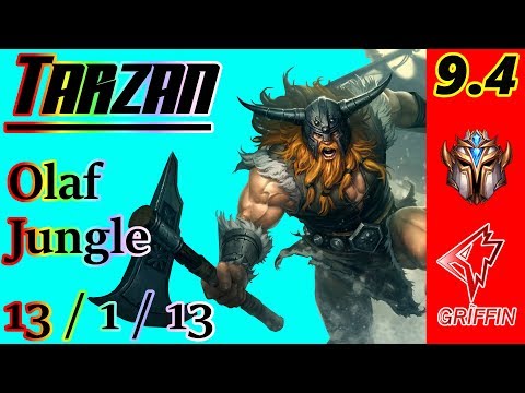 Tarzan as Olaf Jungle | S9 Patch 9.4 | KR Challenger | Full Gameplay