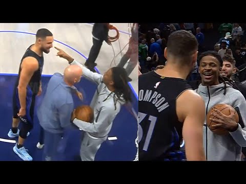 FULL INCIDENT Ja Morant points in Klay Thompson's face after the game 😳