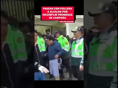 🚨 ALCALDE DE MIRAFLORES ES OBLIGADO A VESTIR POLLERA DURANTE PROTESTA POR PROMESAS INCUMPLIDAS