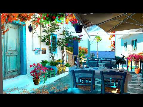 Spain Outdoor Coffee Shop Ambience - Latin Cafe | Bossa Nova Music for Positive Mood,Happy Morning