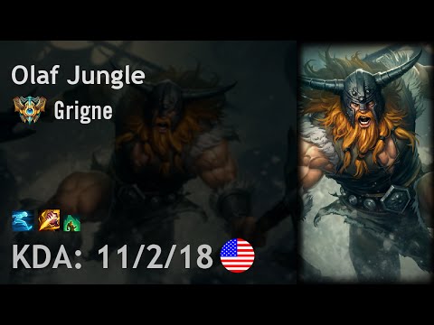 Olaf Jungle vs Nunu - Grigne - NA Challenger Patch 6.18