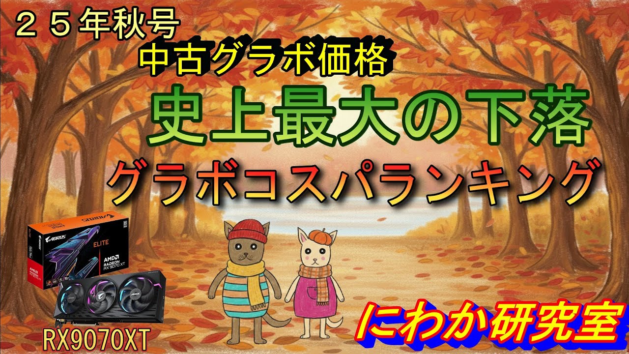 【史上最大の下落】中古グラボコスパランキング　２５年秋号
