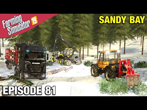 LOGGING IN THE SNOW Farming Simulator 19 Timelapse - Sandy Bay Seasons FS19 Ep 81