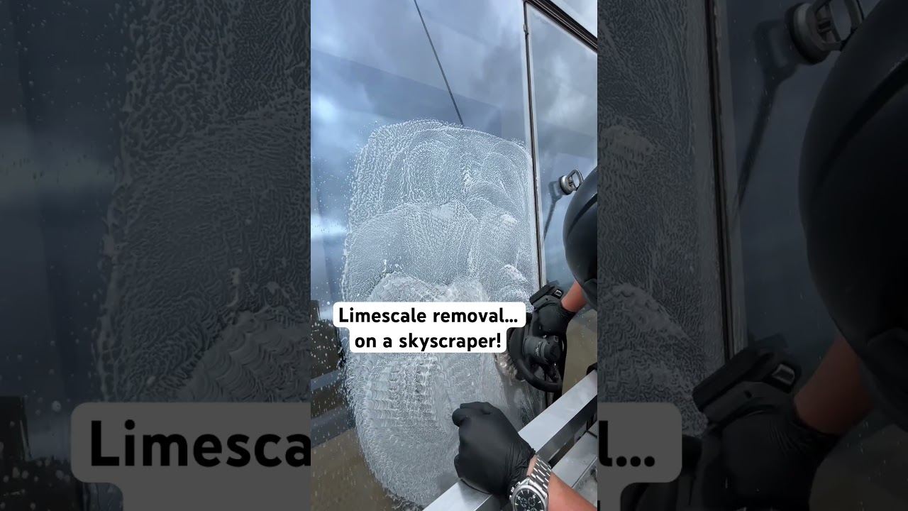 Something you hadn’t thought about!🔎🌇🧼#limescale #cleaningvideo  #skyscraper #windowcleaning
