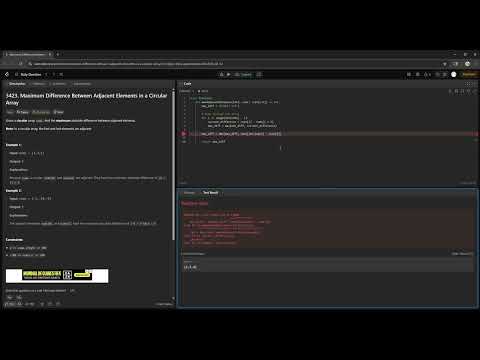 Maximum Difference Between Adjacent Elements In A Circular Array Leetcode
