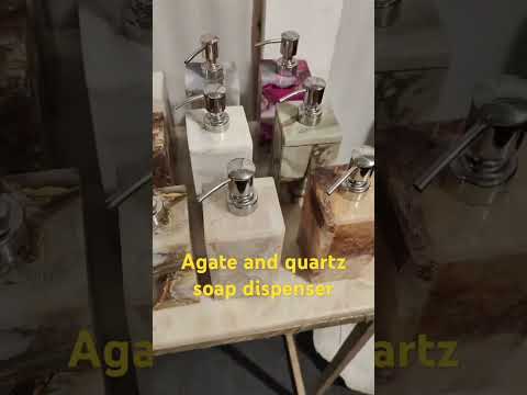 eshoppee soap dispenser Agate and Quartz Stone