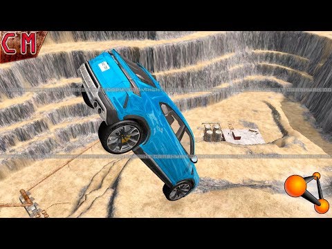 BeamNG Drive Jumps into the quarry