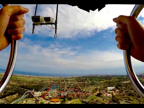 ⁶⁰fps 360 ft drop tower, Hurakan Condor PortAventura POV