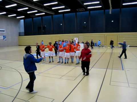 Nederlands dames en heren zaalvoetbalteam Basel 2-5 april 2010