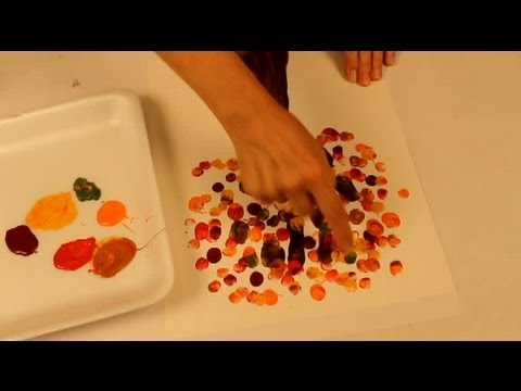 Peinture à doigts: arbre en automne