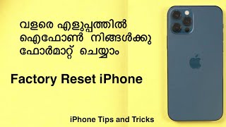 How To Factory Reset iPhone Wipe ||Format Before Selling|| Malayalam
