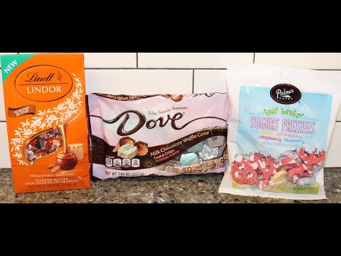 Lindt Lindor Almond Butter,Dove Milk Chocolate Waffle Cone,Palmer Candy Fruit Basket Yogurt Pretzels