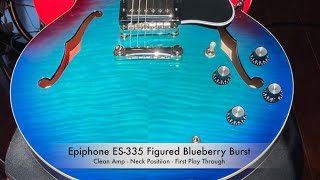 Video thumbnail for Epiphone ES-335 Figured Blueberry Burst - Clean Amp - Neck Position - Inspired by Gibson line by Rick McCargar