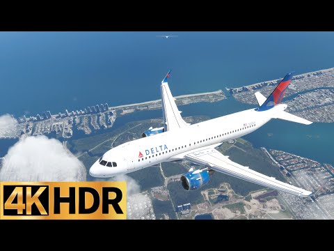 4K HDR Full Flight | Ultra Settings | Miami - Houston New Orleans | Delta Airlines | A320 NEO | MSFS