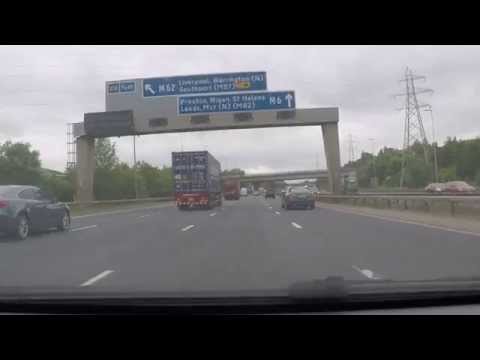 UK Motorways - M6 North J20 to J22 -  Thelwall