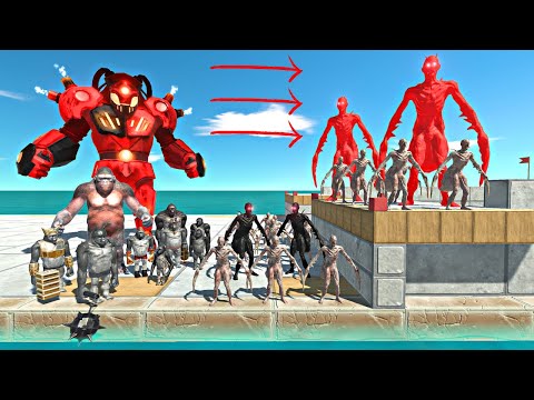 Mutant Primates Attack Saber Ghoul Team Castle Defense - Animal Revolt Battle Simulator
