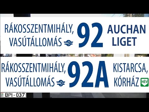 BKV 92, 92A útvonala (Rákosszentmihály v.á - Kistarcsa kórház - Auchan Liget)