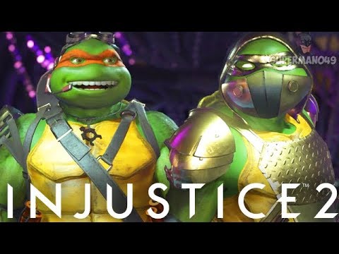 CRAZIEST NINJA TURTLES MIRROR MATCH EVER... - Injustice 2 "Ninja Turtles" Michelangelo & Raphael Video