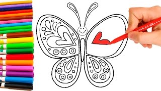 Dibuja y Colorea UNA MARIPOSA 🎨 Aprende los colores del Arcoiris dibujando y pintando para niños