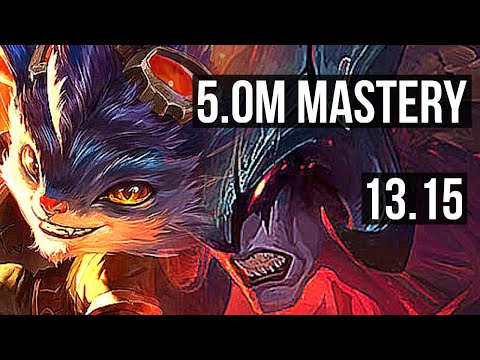 RUMBLE vs AATROX (TOP) | 5.0M mastery, 5/0/3, 2100+ games | KR Master | 13.15