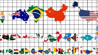 Country Size Comparison (All 195 Flag Map Ranking)