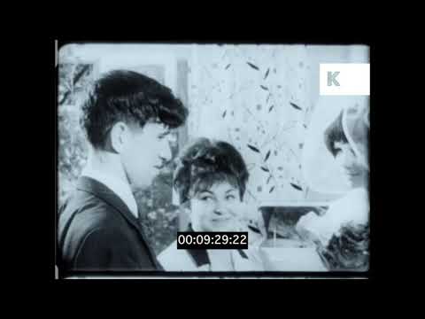 1970s USSR, Young Couple Get Married, Wedding, Celebration, 16mm