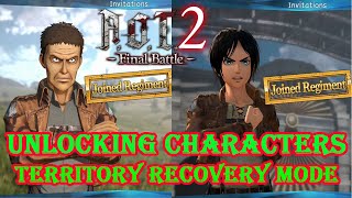 How to Unlock All The Characters in The Territory Recovery Mode - AOT 2 Final Battle