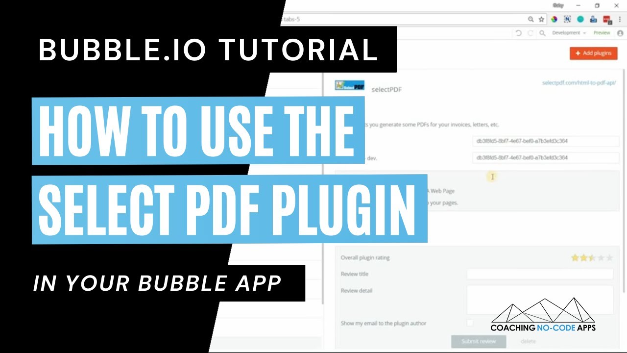 How to use the SelectPDF plugin on Bubble.io