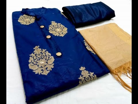 Tussar silk churidar material combo
