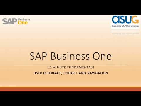 15 Minute Fundamentals for SAP Business One - User Interface and Navigation: Part 1