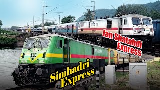 #PERFECTTRAINCROSSING || Jan Shatabdi + Simhadri Express || 12077-17240 || #indianrailways