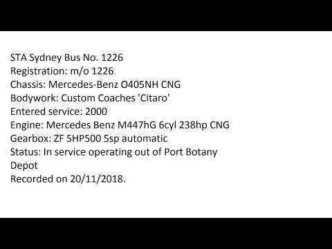 (Sound) Sydney Buses m/o 1226 - Mercedes-Benz O405NH CNG