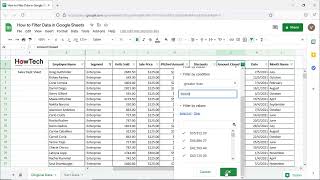 Filter Data in Google Sheets