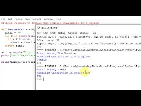 Python Program To Remove Odd Indexed Characters In A String
