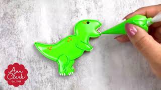 Decorating Tutorial: T-Rex Dinosaur Cookies
