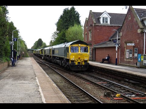 FL 66604 & 66606 & 70006 & 66605 & 66563 & 70014 & 70001 & 70004 on 0K98 @ Woodley on 01.05.21 - HD