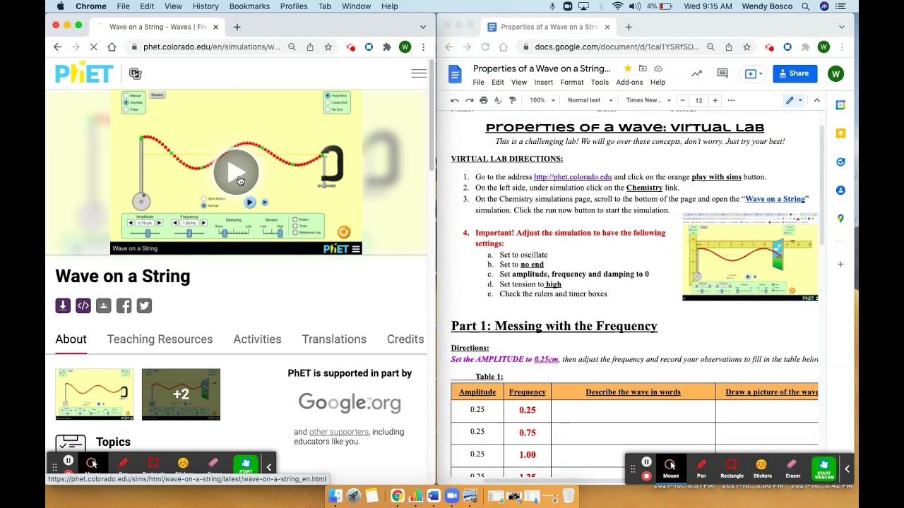 Waves on a String Virtual Lab help video