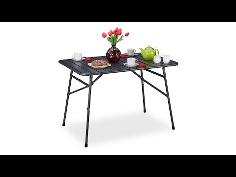 Table de jardin pliable en métal Gris - Métal - 110 x 75 x 71 cm