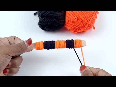 It's so beautiful , Super easy woolen flower craft ideas with Ice- cream stick
