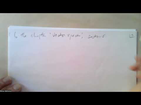 Linear Algebra - Lecture 13 - Fall, 2026