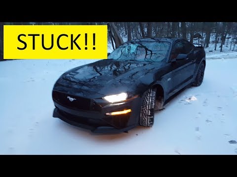2018 Mustang GT Stuck in Snow + Tire Mobility Kit Fix
