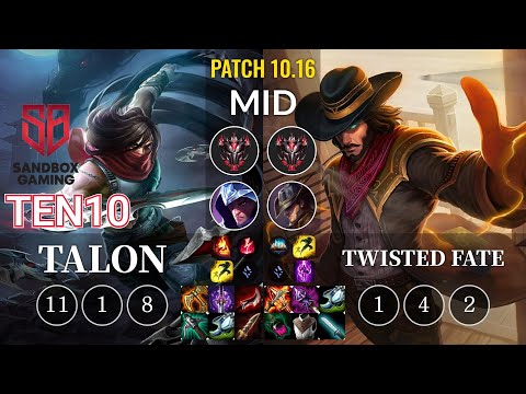 SB Ten10 Talon vs Twisted Fate Mid - KR Patch 10.16