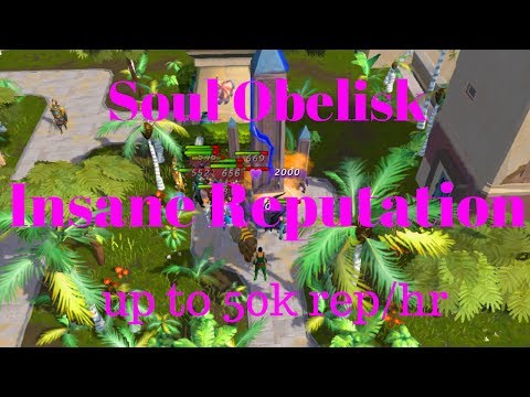 Menaphos- up to 50k reputation per hour- soul obelisks