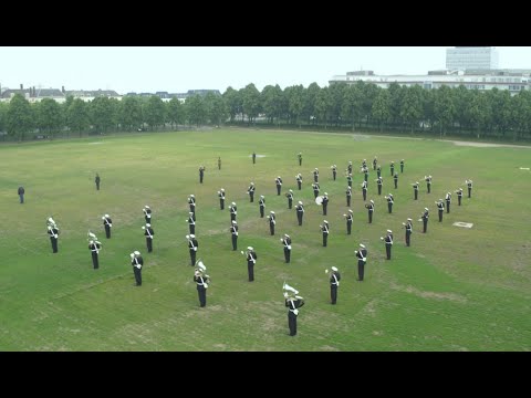 Helikopterview leeg Malieveld Veteranendag 2020 - Marinierskapel