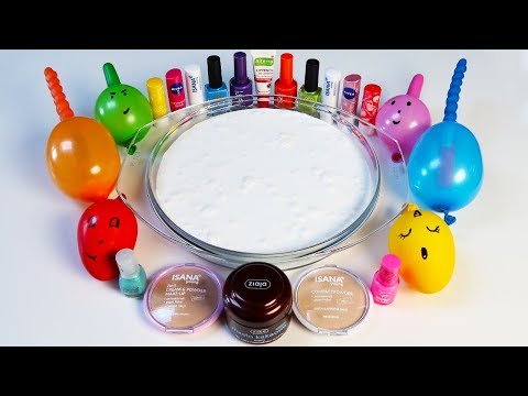 Mixing Makeup Into Glossy Slime ! RELAXING SLIME WITH FUNNY BALLOONS Video