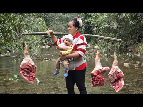 Making Fermented Pork from 3 Pork Legs | Bamboo Tube Meat for the Local Market